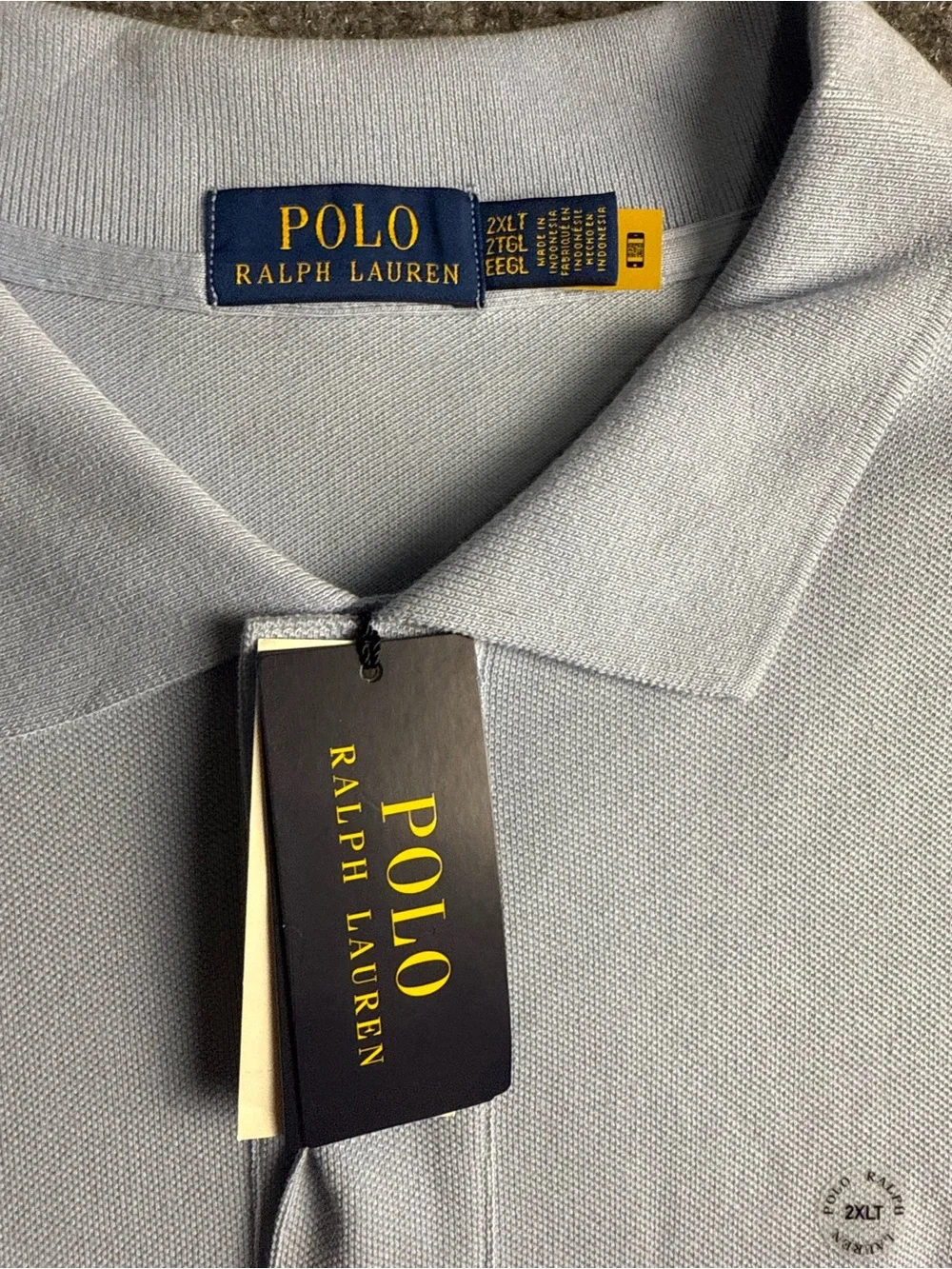 Polo Ralph Lauren Mens 2XLT Tall Polo embroidered Bear Mesh Polo Shirt Nwt